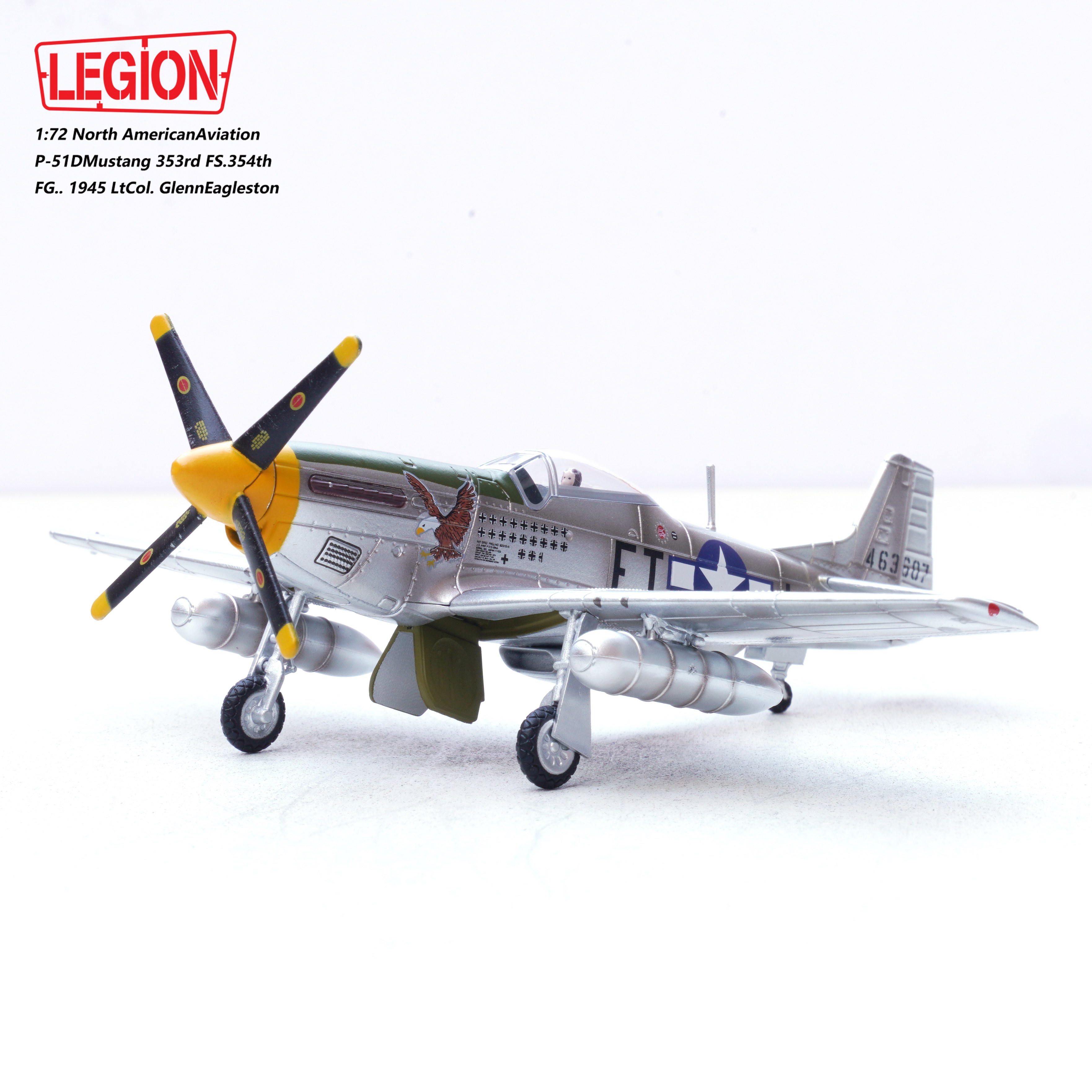 14663LC North American Aviation P-51D Mustang 353rd FS, 354th FG., 1945 Lt. Col. Glenn Eagleston